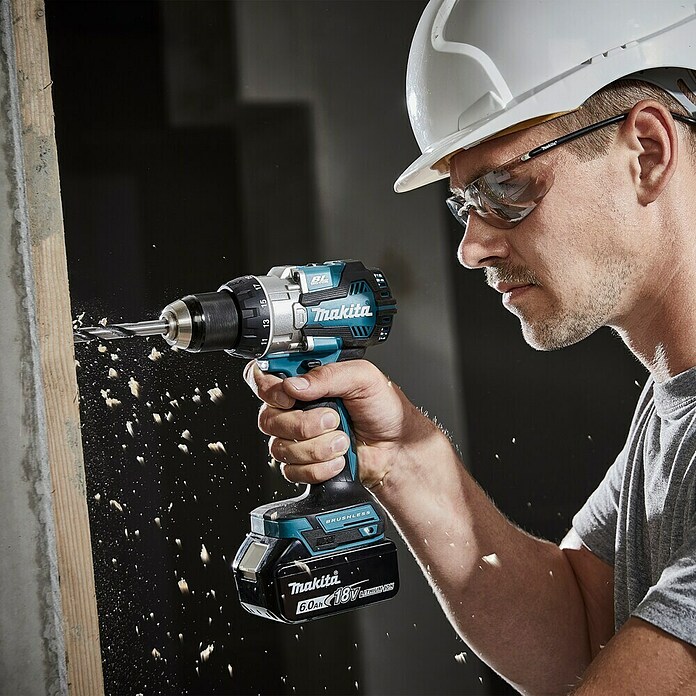 Makita LXT 18V Taladro atornillador percutor de batería DHP489 (18 V, Sin batería, 73 Nm) | BAUHAUS