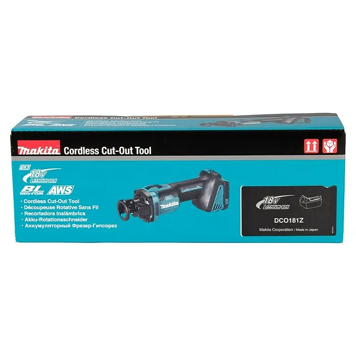 Makita LXT 18V Herramienta rotativa a batería DCO181Z - 18 V, Número de revoluciones de marcha en vacío: 32.000 r.p.m. - Herramienta de corte sin cable Makita: Una herramienta sin cable para cortes precisos en paneles de yeso y otros materiales. Para profesionales.