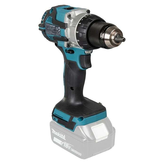 Makita LXT 18V Taladro atornillador percutor de batería DHP489 (18 V, Sin batería, 73 Nm) | BAUHAUS