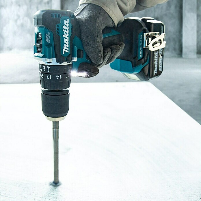 Makita LXT 18V Taladro atornillador percutor de batería DHP487 (18 V, Sin batería, 40 Nm) | BAUHAUS