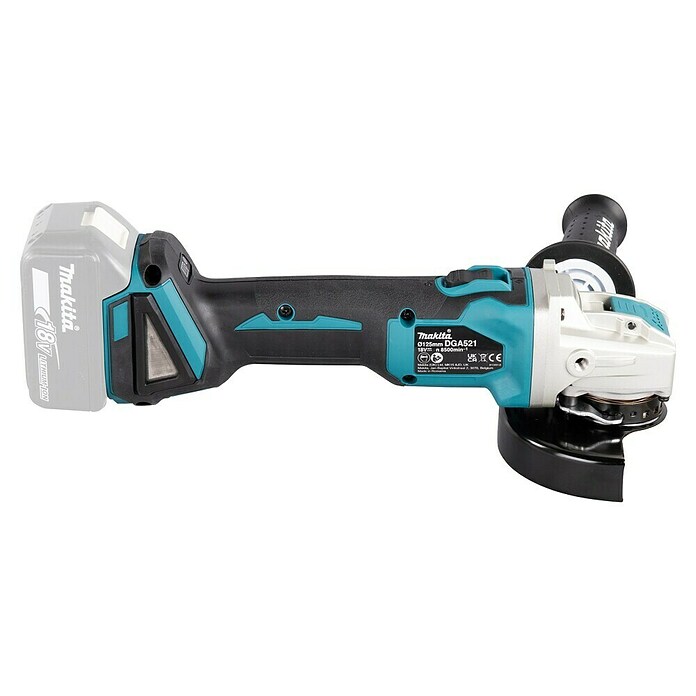 Makita LXT 18V Amoladora angular de batería DGA521 (18 V, Sin batería, Diámetro disco: 125 mm) | BAUHAUS
