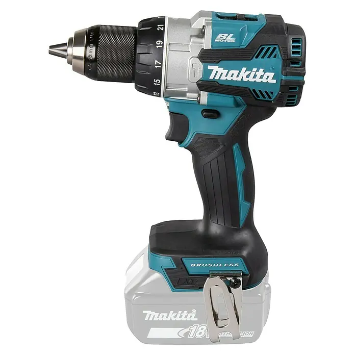 Makita LXT 18V Taladro atornillador percutor de batería DHP489 - 18 V, Sin batería, 73 Nm - Un taladro inalámbrico de Makita, ideal para todas las tareas de bricolaje. Potente y confiable, para resultados precisos.