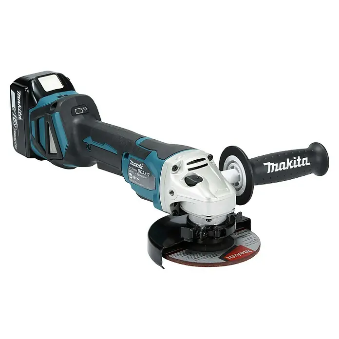 Makita LXT 18V Amoladora angular de batería DGA517 - 18 V, 2 baterías, 5 Ah, Diámetro disco: 125 mm - Amoladora angular inalámbrica Makita DGA517 con batería, ideal para trabajos de esmerilado de alto rendimiento y flexibilidad.