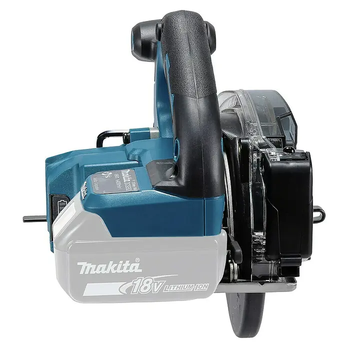 Makita LXT 18V Sierra circular de batería DCS553Z - 18 V, Sin batería, Diámetro hoja de sierra: 150 mm, 4.200 r.p.m. - Sierra circular inalámbrica Makita con diseño azul y negro, alimentada por una batería Li-Ion de 18V para un corte sin cables.