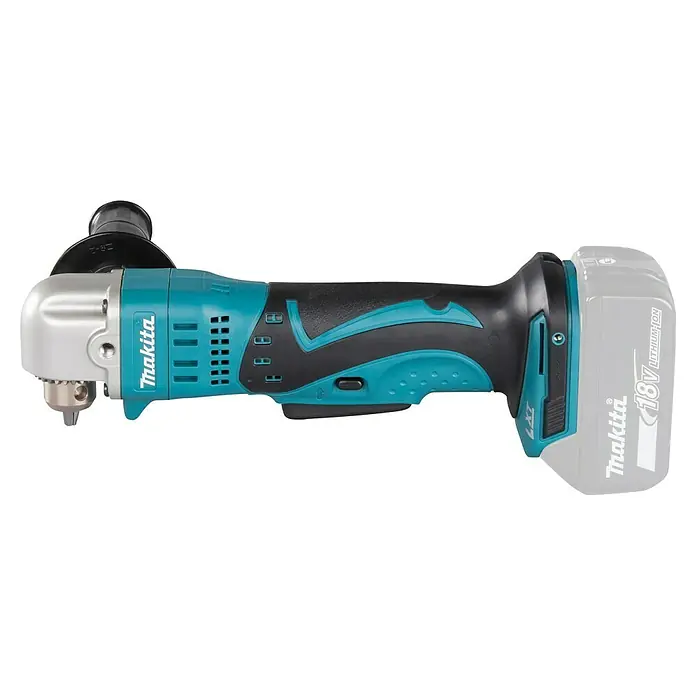Makita LXT 18V Taladro angular de batería DDA350 -  - Detalle de un taladro angular inalámbrico Makita, ideal para trabajar en lugares de difícil acceso. Potente y fiable.