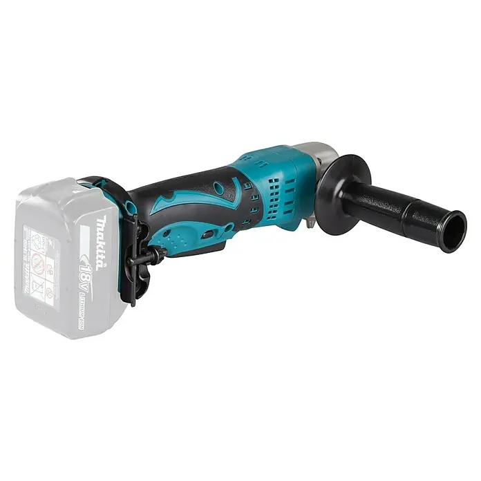 Makita LXT 18V Taladro angular de batería DDA350 -  - Imagen de una cizalla de metal inalámbrica Makita, perfecta para realizar cortes precisos en metal y otros materiales con su potente diseño.