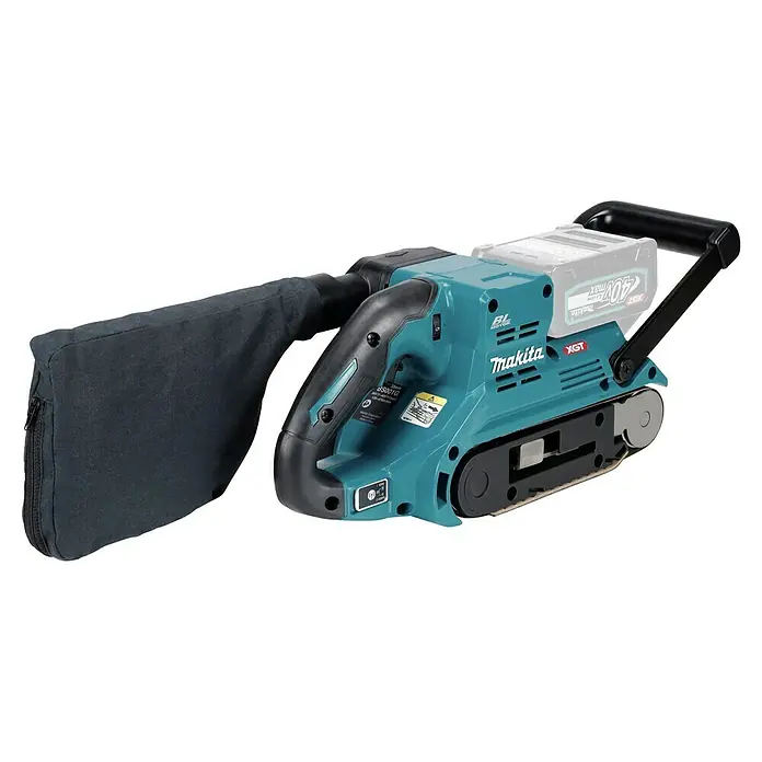 Makita XGT 40V max. Akku-Bandschleifer BS001GZ - 40 V, Ohne Akku - Akkubandschleifer von Makita mit Staubbeutel und Griff für einfache Handhabung. Ideal für den mobilen Einsatz und präzises Schleifen.