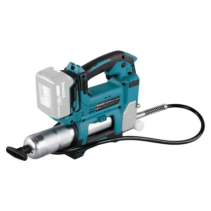 Makita LXT 18V Pistola de engrase de batería DGP180 - 18 V, Sin batería - Pistola de engrase inalámbrica Makita DGP180 con batería de 18V para mantenimiento de máquinas y vehículos.