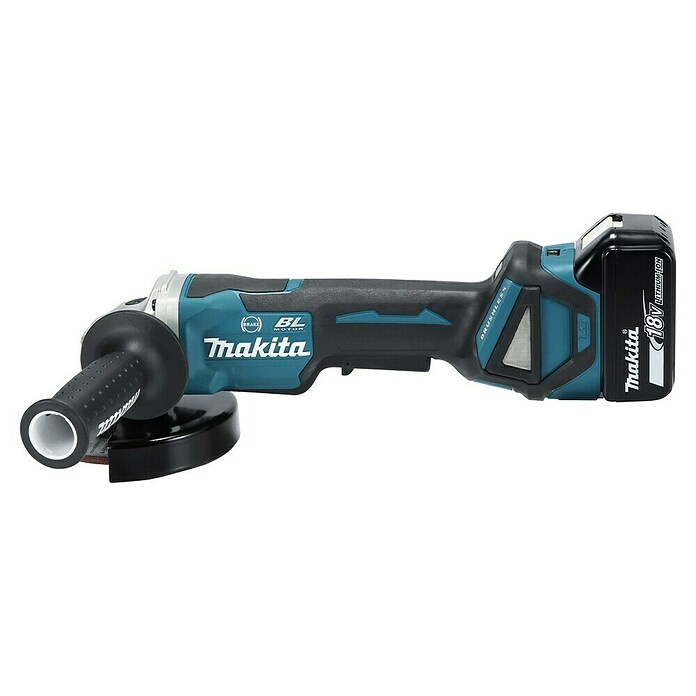 Makita LXT 18V Amoladora angular de batería DGA517 (18 V, 2 baterías, 5 Ah, Diámetro disco: 125 mm) | BAUHAUS