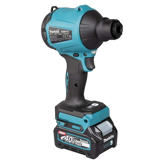 Makita XGT 40V max. Soplador de batería AS001G (40 V, 1 batería, Velocidad: 200 m/s) | BAUHAUS