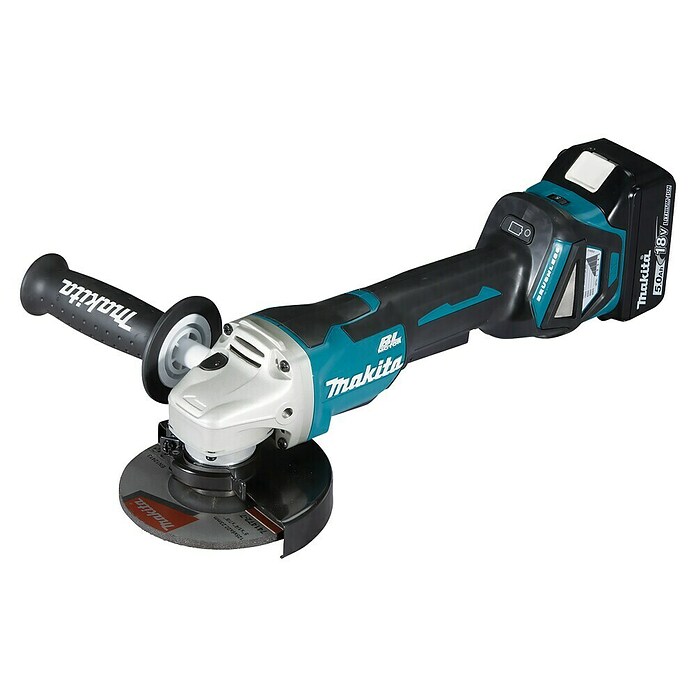 Makita LXT 18V Amoladora angular de batería DGA515 (18 V, 2 baterías, Diámetro disco: 125 mm) | BAUHAUS