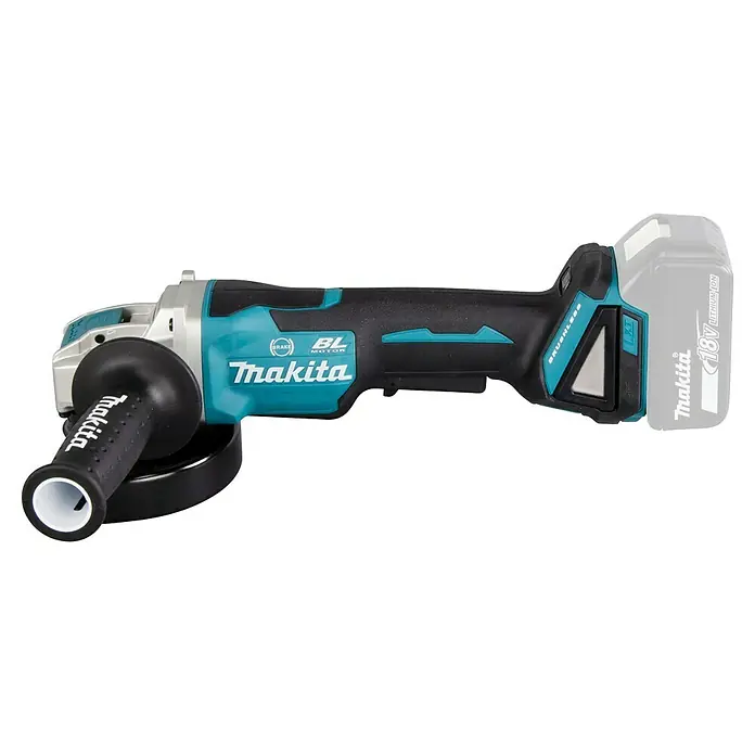 Makita LXT 18V Amoladora angular de batería DGA520Z - 18 V, Sin batería, Diámetro disco: 125 mm - Amoladora angular inalámbrica Makita con empuñadura auxiliar y batería de 18V. Potente para trabajos de pulido exigentes.