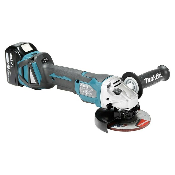 Makita LXT 18V Amoladora angular de batería DGA515 (18 V, 2 baterías, Diámetro disco: 125 mm) | BAUHAUS