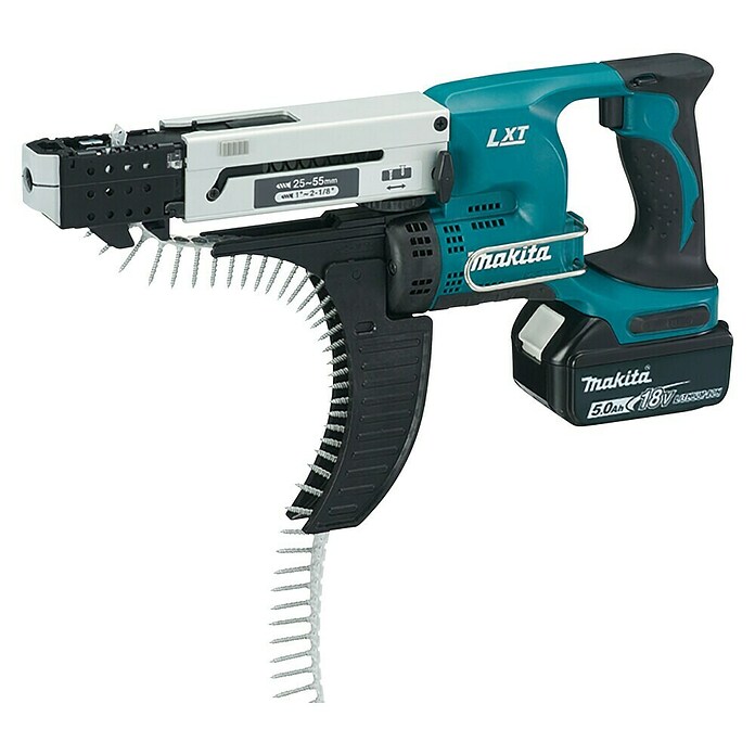 Makita LXT 18V Atornillador para placas de yeso de batería DFR550RTJ (18 V, 2 baterías, 5 Ah, 4.000 r.p.m.) | BAUHAUS