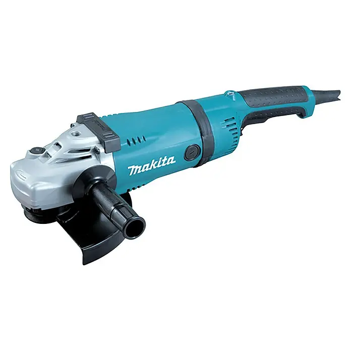 Makita Elektro-Winkelschleifer FS6300R - 570 W, Durchmesser Scheibe: 230 mm, 0 U/min - 6.000 U/min - Abbildung eines blauen Makita Winkelschleifers, ein Elektrowerkzeug zum Schleifen und Schneiden mit einer rotierenden Schleifscheibe.