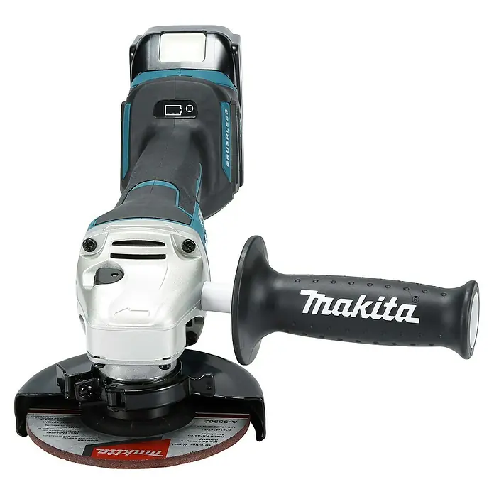 Makita LXT 18V Akku-Winkelschleifer DGA517RTJ - 2 Akkus, 5 Ah, Durchmesser Scheibe: 125 mm - Makita Akku-Winkelschleifer mit Schleifscheibe und Zusatzhandgriff für komfortables und präzises Arbeiten.