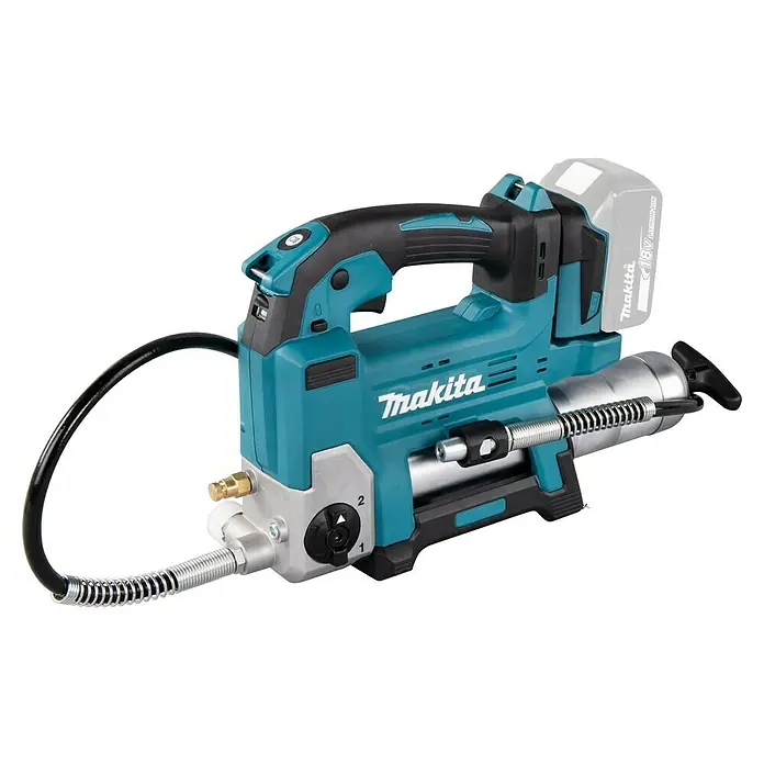 Makita LXT 18V Pistola de engrase de batería DGP180 - 18 V, Sin batería - Pistola de engrase a batería Makita, azul y negra, con batería incluida. Ideal para obras y talleres, para una lubricación precisa.