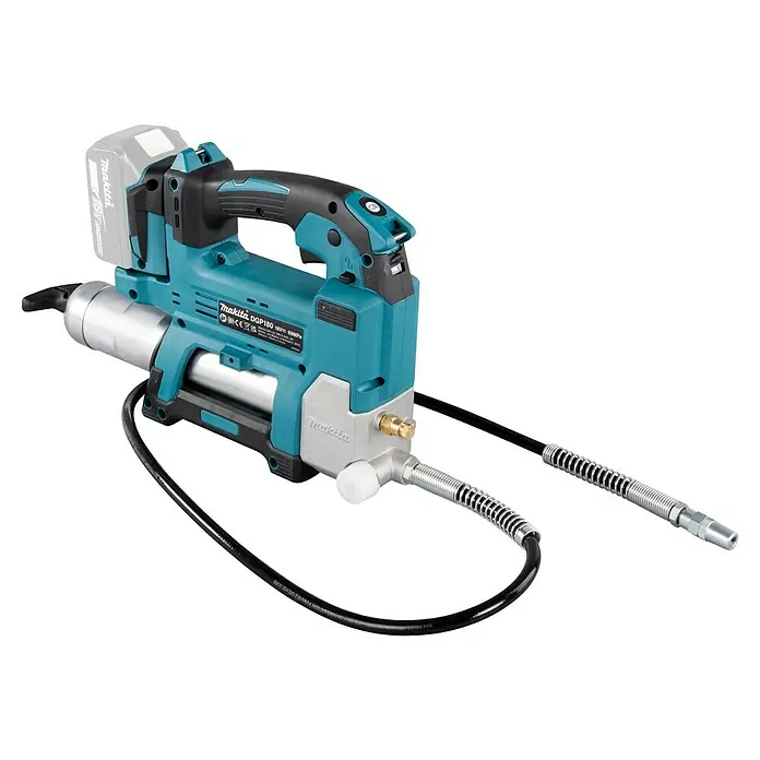 Makita LXT 18V Akku-Fettpresse DGP180Z - 18 V, Ohne Akku - Makita DGP180 Akku-Fettpresse mit ergonomischem Griff und flexiblem Schlauchsystem für präzises Schmieren.