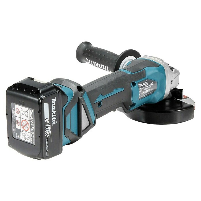 Makita LXT 18V Amoladora angular de batería DGA515 (18 V, 2 baterías, Diámetro disco: 125 mm) | BAUHAUS