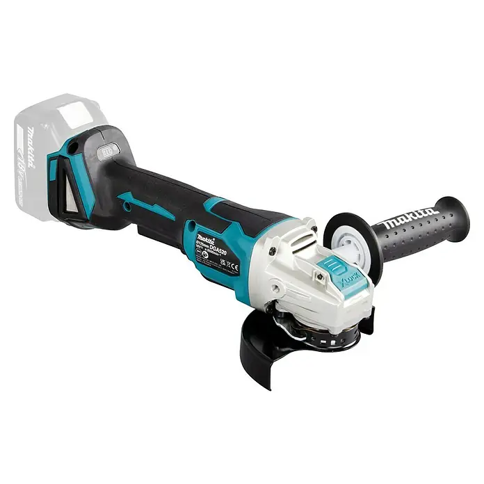 Makita LXT 18V Amoladora angular de batería DGA520Z - 18 V, Sin batería, Diámetro disco: 125 mm - Amoladora angular inalámbrica Makita con mango auxiliar, ideal para tareas de pulido.
