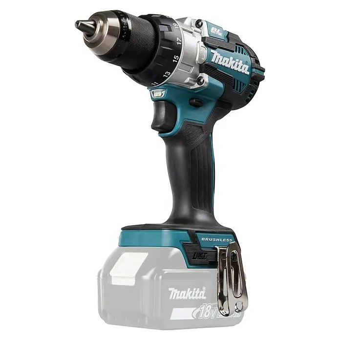 Makita LXT 18V Taladro atornillador percutor de batería DHP489 - 18 V, Sin batería, 73 Nm - Taladro inalámbrico Makita. Una herramienta potente con una batería de 18V para diversas tareas de atornillado y perforación. Ideal para profesionales y aficionados.