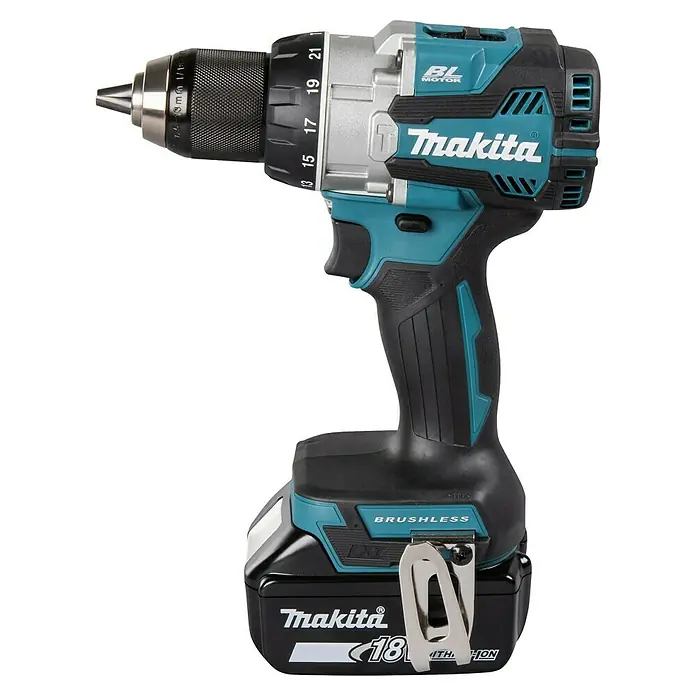Makita LXT 18V Akku-Schlagbohrschrauber DHP489RTJ - 18 V, 2 Akkus, 5 Ah, 73 Nm - Makita Akku-Bohrschrauber mit kraftvollem Motor und robustem Design für vielfältige Anwendungen.