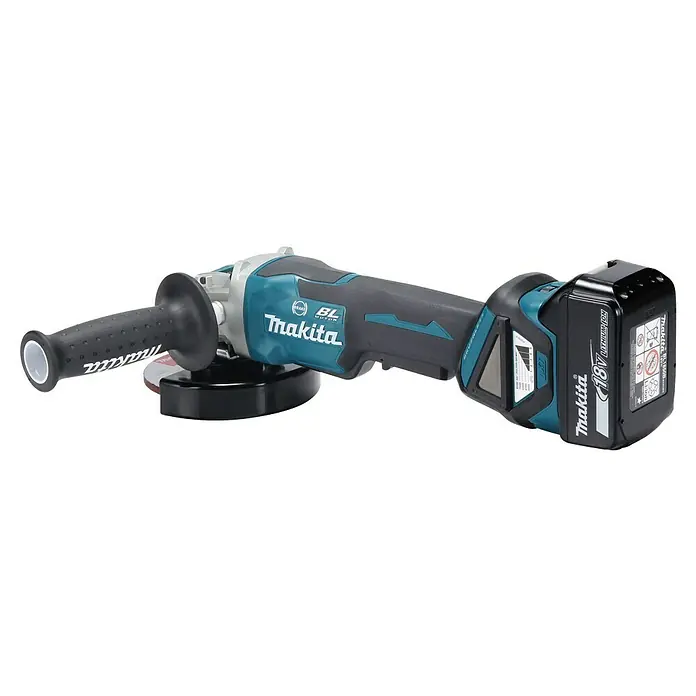 Makita LXT 18V Akku-Winkelschleifer DGA519RTJ - 18 V, 2 Akkus, Durchmesser Scheibe: 125 mm - Akkubetriebener Winkelschleifer von Makita, ideal zum Schleifen und Trennen von Materialien. Leistungsstark und handlich für präzise Arbeiten.