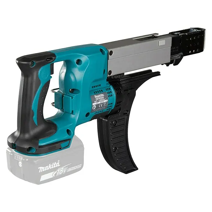 Makita LXT 18V Atornillador para placas de yeso de batería DFR550Z - 18 V, Sin batería, 4.000 r.p.m. - Atornillador para paneles de yeso inalámbrico Makita DFR550 con tornillos de alimentación automática y batería de 18V para atornillar rápido.