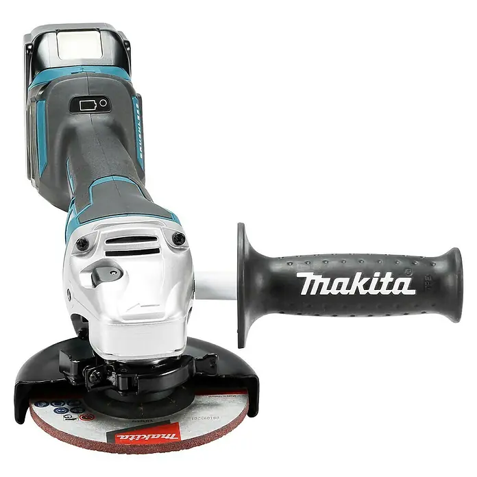 Makita LXT 18V Akku-Winkelschleifer DGA515RTJ - 2 Akkus, Durchmesser Scheibe: 125 mm - Akkubetriebener Makita Winkelschleifer mit Seitengriff und Schleifscheibe für professionelle Schleifarbeiten und Trennarbeiten.