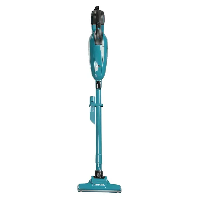Makita LXT 18V Akku-Staubsauger DCL283FZ - 18 V, Ohne Akku, Behältervolumen: 0,75 l - Bild eines Makita-Akku-Staubsaugers im schlanken Design, ideal für die schnelle Reinigung zwischendurch und in Ecken.
