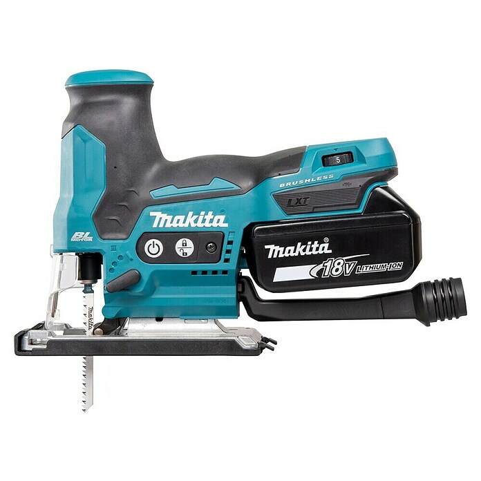 Makita LXT 18V Sierra de calar a batería con acción pendular DJV185 (18 V, 1 batería, 3 Ah, Número de carreras marcha en vacío: 800 /min - 3.000 /min) | BAUHAUS