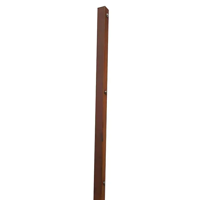 Jabo-Design Zaunpfosten Außen - 6 x 240 cm - Brauner, rechteckiger Holzpfosten mit sichtbaren Schrauben. Ideal für Zäune oder dekorative Zwecke im Garten.
