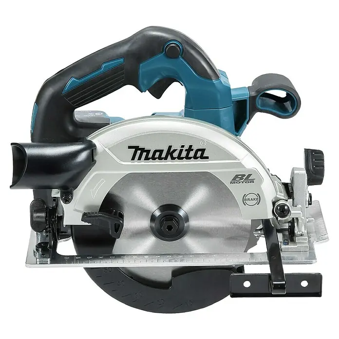 Makita LXT 18V Sierra circular de batería DHS661ZU - 18 V, Sin batería, Diámetro hoja de sierra: 165 mm, 5.000 r.p.m. - Imagen de una sierra circular inalámbrica Makita, ideal para cortes precisos. Diseño robusto para aplicaciones profesionales en madera y más materiales.