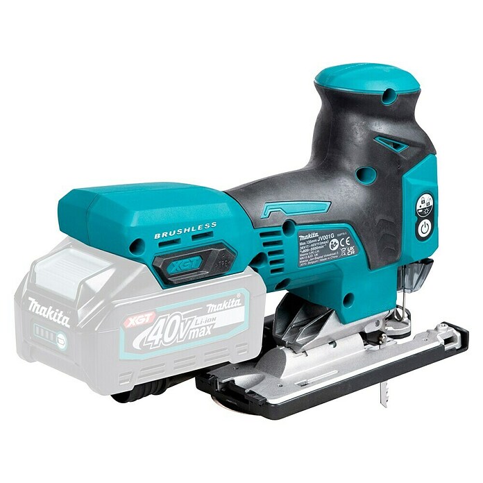 Makita XGT 40V max. Sierra de calar a batería con acción pendular JV001GZ (40 V, Sin batería, Número de carreras marcha en vacío: 800 /min - 3.500 /min) | BAUHAUS