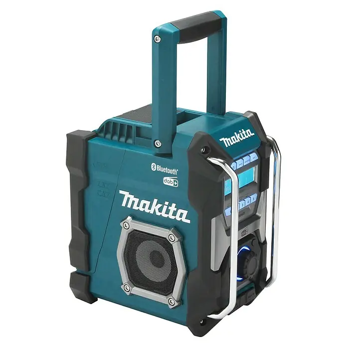 Makita Akku-Baustellenradio MR004GZ - 40 V, 174.928 - 239.200 MHz (DAB/DAB+) - Tragbares Makita-Baustellenradio mit Bluetooth, DAB+ und robustem Design für den Einsatz auf Baustellen.