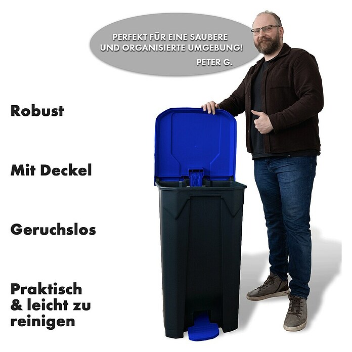 Treteimer Olaf (80 l, Kunststoff, Blau) | BAUHAUS
