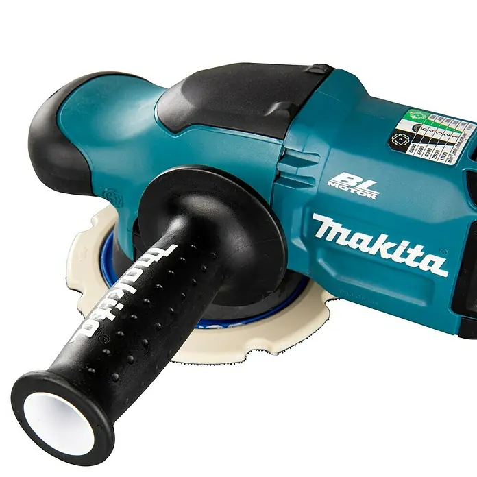 Makita LXT 18V Akku-Exzenterpolierer DPO600TKX1 - 2 Akkus, 5 Ah - Makita Poliermaschine mit Zusatzhandgriff, für professionelle Polierarbeiten.