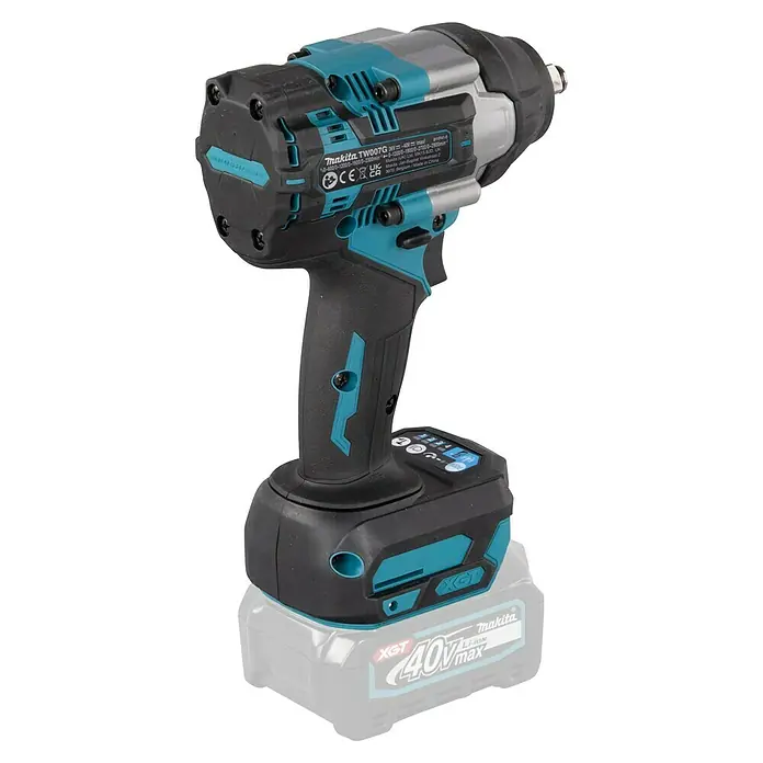 Makita XGT 40V max. Llave de impacto de batería TW007GZ - 40 V, Sin batería, 760 Nm - Llave de impacto inalámbrica Makita TW007G con batería de 40V Max, diseñada para un alto rendimiento y una autonomía prolongada para uso profesional.