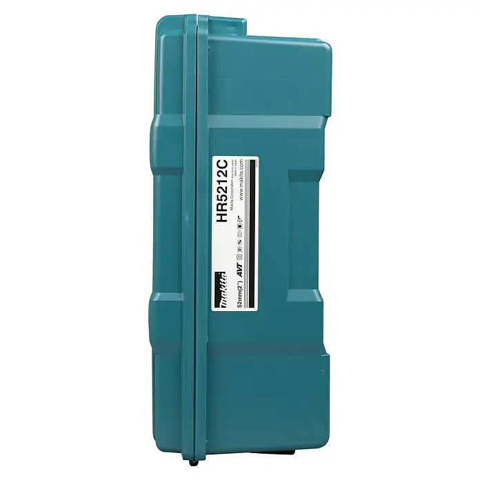 Makita Martillo combinado HR5212C - 1.510 W, 20 J, Alojamiento SDS-MAX - Maletín de herramientas turquesa Makita HR5212C, ideal para transportar y guardar herramientas y accesorios de forma segura.