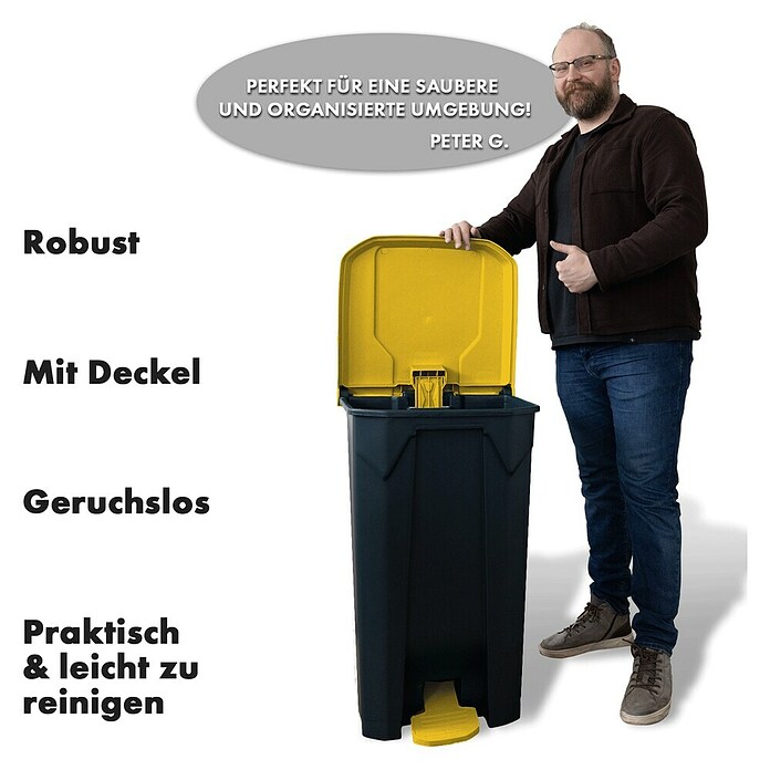 Treteimer Olaf (50 l, Kunststoff, Gelb) | BAUHAUS