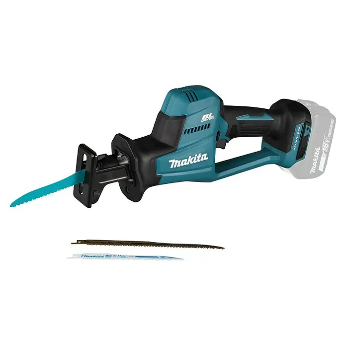 Makita LXT 18V Sierra de sable de batería DJR189 - 18 V, Sin batería - Sierra recíproca inalámbrica Makita con diseño azul y negro. Una herramienta para un aserrado rápido y eficiente con alto rendimiento y larga vida útil.