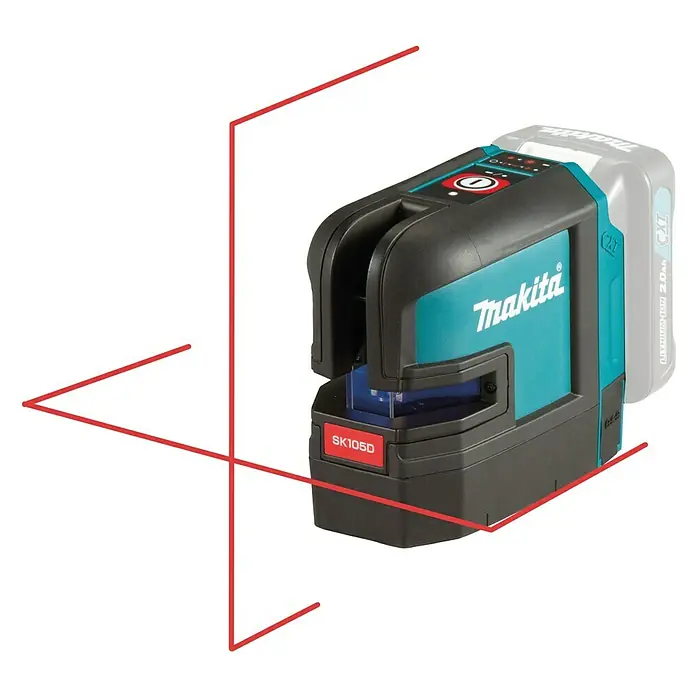 Makita CXT 12V max. Kreuzlinienlaser SK105DZ - 12 V, Ohne Akku, Max. Arbeitsbereich: 25 m - Makita SK105D Kreuzlinienlaser mit rotem Laserstrahl. Präzises Nivellieren für Innenausbau und Montagearbeiten. Robuste Bauweise.