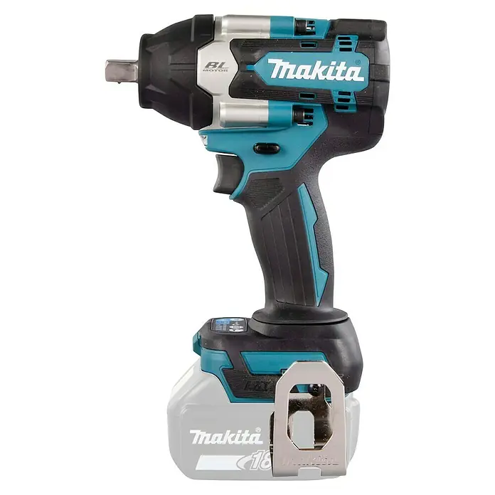 Makita LXT 18V Llave de impacto de batería DTW701 - 18 V, Sin batería, 700 Nm - Llave de impacto inalámbrica Makita con un diseño turquesa distintivo y una carcasa robusta para aplicaciones profesionales.