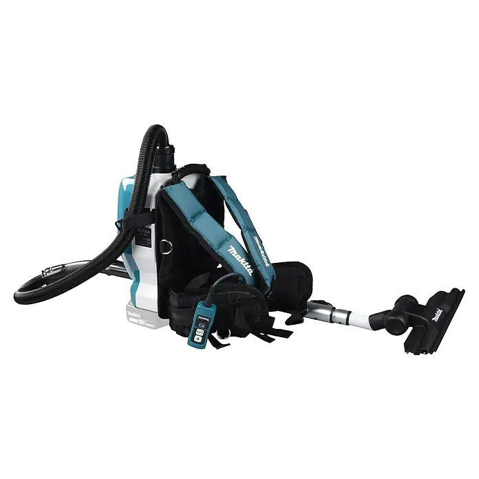Makita LXT 18V Akku-Rucksackstaubsauger DVC261ZX15 - 36 V, Ohne Akku, Behältervolumen: 2 l - Makita DVC265ZXU Akku-Rucksacksauger mit Staubsaugerrohr und Zubehör für effizientes und kabelloses Staubsaugen.