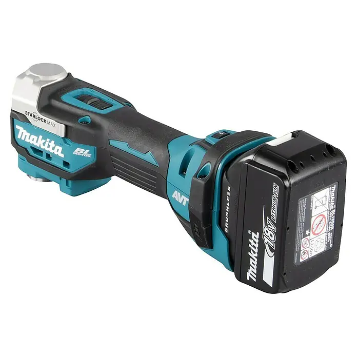 Makita LXT 18V Multiherramienta de batería DTM52RTJX2 - 18 V, 1 batería - Multiherramienta inalámbrica Makita con STARLOCK MAX, motor BL, AVT y una batería de iones de litio de 18V.