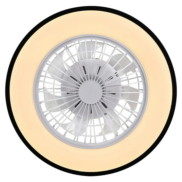 Just Light Ventilador de techo Leno (Negro, 49 cm, 48 W, RGB) | BAUHAUS