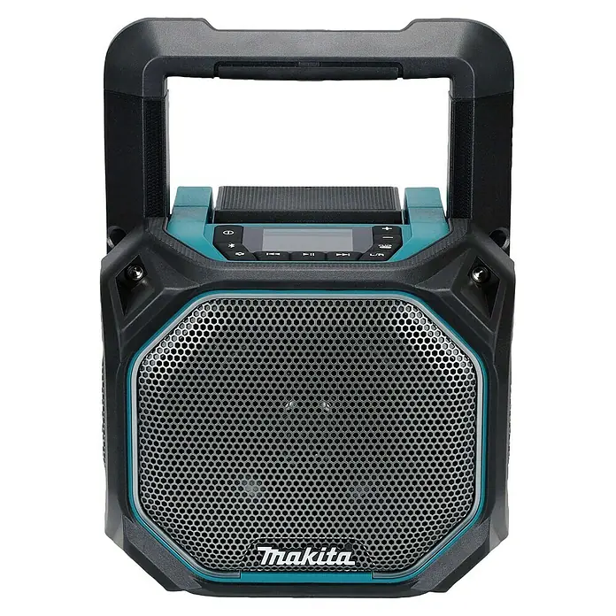 Makita Altavoz Bluetooth MR014G - 40 V, Sin batería - Radio de obra Makita: Un dispositivo de audio robusto y potente para obras y uso exterior. Sonido fiable para cualquier entorno de trabajo.