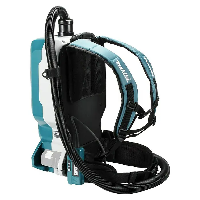 Makita LXT 18V Aspiradora con mochila de batería DVC665ZU - 36 V, Sin batería, Volumen de recipiente: 6 l, Con bolsa - El aspirador de mochila inalámbrico Makita VC009GL es una herramienta versátil y eficiente para las tareas de limpieza. La unidad es fácil de transportar y ofrece un alto rendimiento.