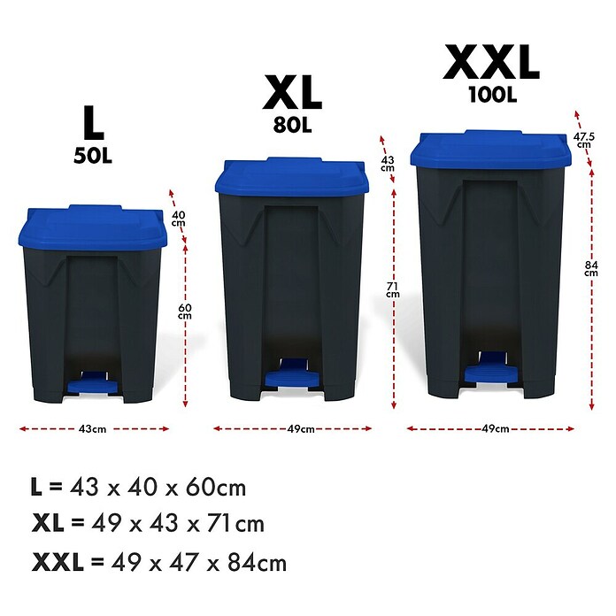 Treteimer Olaf (80 l, Kunststoff, Blau) | BAUHAUS