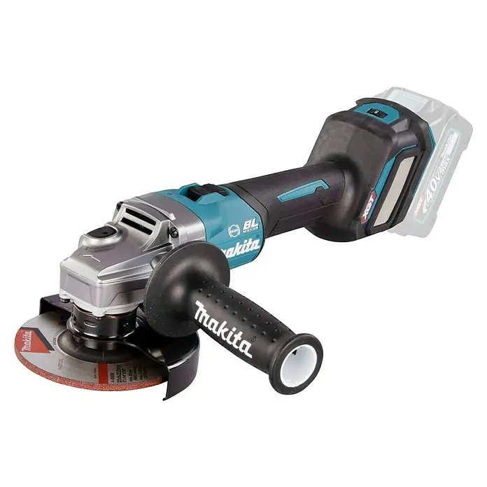 Makita XGT 40V max. Amoladora angular de batería GA023GZ - 40 V, Sin batería - Amoladora angular inalámbrica Makita con mango auxiliar práctico y una potente batería de 40V para tareas de rectificado exigentes.